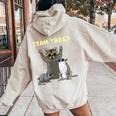 Team Trash Opossum Raccoon Rat Animals Garbage Gang Short Sleeve Women's Hoodie Back Print Sand