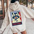Trash Panda Women's Hoodie - Raccoon Lover Back Print Sand