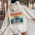 Vintage Raccoon Captain Hoodie - Women's Nautical Back Print Sand