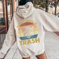 Vintage Raccoon Lovers Hoodie for Women - Retro Style Back Print Sand