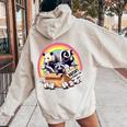 Vintage Street Cat & Wildlife Hoodie - Women's Back Print Sand