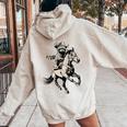 Vintage Western Raccoon Horse Rider Retro 90s Women's Hoodie Sand