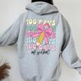 100 Days Of School Girls Coquette Bow 100Th Day Of School Women Oversized Hoodie Back Print Sport Grey