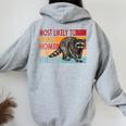 Adopt a Street Cat Hoodie - Raccoon Lovers' Fun Back Print Sport Grey
