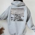 Alien UFO Raccoon Hoodie for Women | Cosmic Adventure Style Sport Grey