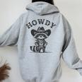 Cowboy Raccoon Women's Hoodie - Fun Back Print for Casual Wear Sport Grey