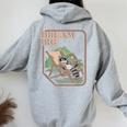 Dream Big Raccoon Hoodie - Women's Animal Graphic Back Print Sport Grey