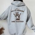Flabbers Are Gasted Raccoon Hoodie for Women | Fun & Cozy Back Print Sport Grey