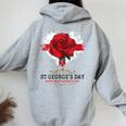 Idea De Traje Para El Día De San Jorges Para Niños Con Rosa Y Bandera Inglesa Cuello Women Oversized Hoodie Back Print Sport Grey
