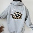 It's Called Trash Can Not Trash Cannot Funny Racoon Women's Hoodie Back Print Sport Grey