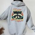Live Fast Eat Trash Retro Trash Panda Raccoon Women's Hoodie Back Print Sport Grey