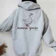 Mama Goose Est 2025 Mother's Day New Mama Mommy Mom To Be Women Oversized Hoodie Back Print Sport Grey