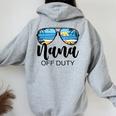 Nana Off Duty Sunglasses Palm Tree Beach Sunset Mother's Day Women Oversized Hoodie Back Print Sport Grey