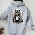 Raccoon Coffee Noodle Hoodie - Fun Unisex Design - Casual Style Sport Grey