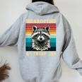 Raccoon Hoodie for Women | Retro Vintage Back Print | Unisex Style Sport Grey