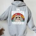 Raccoon Lover Vintage Retro Women's Hoodie - Back Print Charm Sport Grey