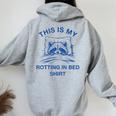 Raccoon Meme Hoodie - Women's Back Print | Sarcastic Bed Rotting Mood Sport Grey