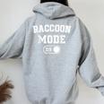Raccoon Mode Women's Hoodie - Animal Lover Back Print Sport Grey