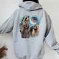 Raccoon Moon Hoodie - Back Print for Men, Women, Kids | Unique Style Sport Grey