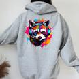 Raccoon Music Hoodie - Vintage Style for Women and Kids Sport Grey