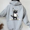 Raccoon Retro Rock Music Women's Hoodie - Back Print for All Sport Grey