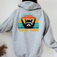 Raccoon Spirit Animal Women's Hoodie - Fun Back Print Design Sport Grey