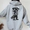 Raccoon Western Hoodie for Men & Women - Country Cowboy-Cowgirl Style Sport Grey