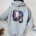 Raccoons Howling At The Moon Shirt Raccoon Women's Hoodie Back Print Sport Grey