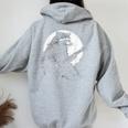 Racoon Playing Guitar With Moon Raccoon Meme Guitarist Women's Hoodie Back Print Sport Grey