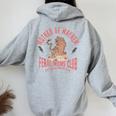Retro Mother Of Mayhem Feral Moms Club Moms Women Oversized Hoodie Back Print Sport Grey