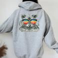 Retro Raccoon Sunglasses Hoodie - Animal Lover Back Print for Women Sport Grey