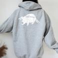 Retro Raccoon Women's Hoodie - Vintage Half Moon Design Sport Grey