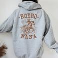 Rodeo Nana Western Cowboy Family Matching Mother's Day Women Oversized Hoodie Back Print Sport Grey