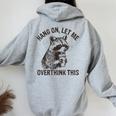 Sarcastic Raccoon Women's Hoodie - Quirky Back Print for Humor Sport Grey