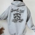 Sarcastic Raccoon Women's Hoodie - Sweet Yet Fierce Back Print Sport Grey