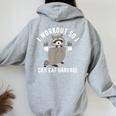 So I Can Eat Garbage Raccoon Trash Panda Workout Gym Women's Hoodie Back Print Sport Grey