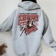 St Valentine’S Wild West Rodeo Vintage Western Horse Women Oversized Hoodie Back Print Sport Grey