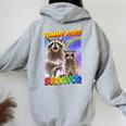 Tummy Ache Survivor Hoodie - Raccoon Back Print Women's Small Sport Grey