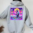 Vaporwave Raccoon Hoodie - Retro Synthwave Style for Women Sport Grey