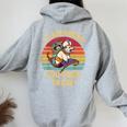 Vintage Raccoon Lover Women's Hoodie - Eco Back Print Sport Grey