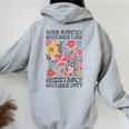 When Injustice Becomes Law Resistance Becomes Duty Floral Women Oversized Hoodie Back Print Sport Grey
