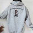 Women's Hoodie - Raccoon Cowboy Western Theme | Novelty Back Print Sport Grey
