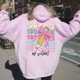100 Days Of School Girls Coquette Bow 100Th Day Of School Women Oversized Hoodie Back Print Light Pink