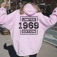56 Cumpleaños Hombres 56 Años Retro Es Nacidos En 1969 Women Oversized Hoodie Back Print Light Pink