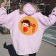 Adorable Chinese New Year Girl Women Women Oversized Hoodie Back Print Light Pink Adorable Chinese New Year Girl Women Women Oversized Hoodie Back Print Light Pink