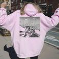 Alien UFO Raccoon Hoodie for Women | Cosmic Adventure Style Light Pink