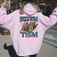 Autistic Raccoon Women's Hoodie - Back Print Humor for Autism Light Pink