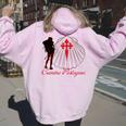 Camino Portugues Santiago De Compostela Shell Women Oversized Hoodie Back Print Light Pink