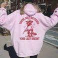 Cowboy Raccoon Women's Hoodie | Western Humor Back Print Light Pink
