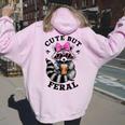 Cute But Feral Raccoon Hoodie - Vibrant Back Print for Women Light Pink